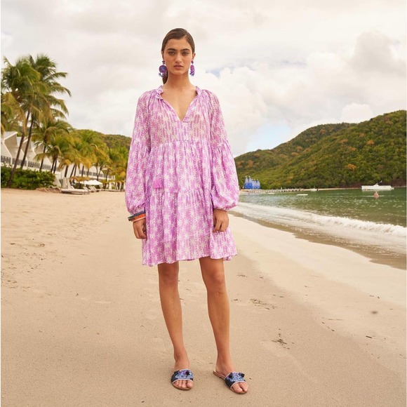 Oliphant Dresses & Skirts - Oliphant The Balloon Sleeve Short Dress Virgo Lilac